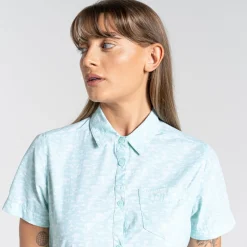 Women's Nosilife Tillia Short Sleeved Shirt | Poolside Green Print