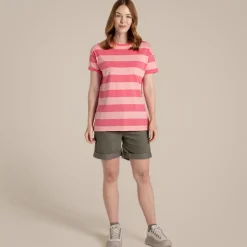 Yago Oberteil mit kurzem Ärmel für Damen | Coral Reef Stripe